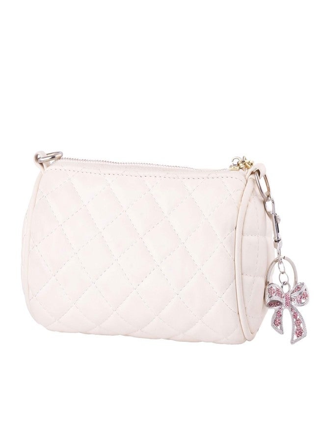 SORGERLY Pink Bow Bag Charm Keychain - Silver Key Chain, Cute Purse Handbag Accessories - Sparkly Gift for Women (Silver) - Image 3